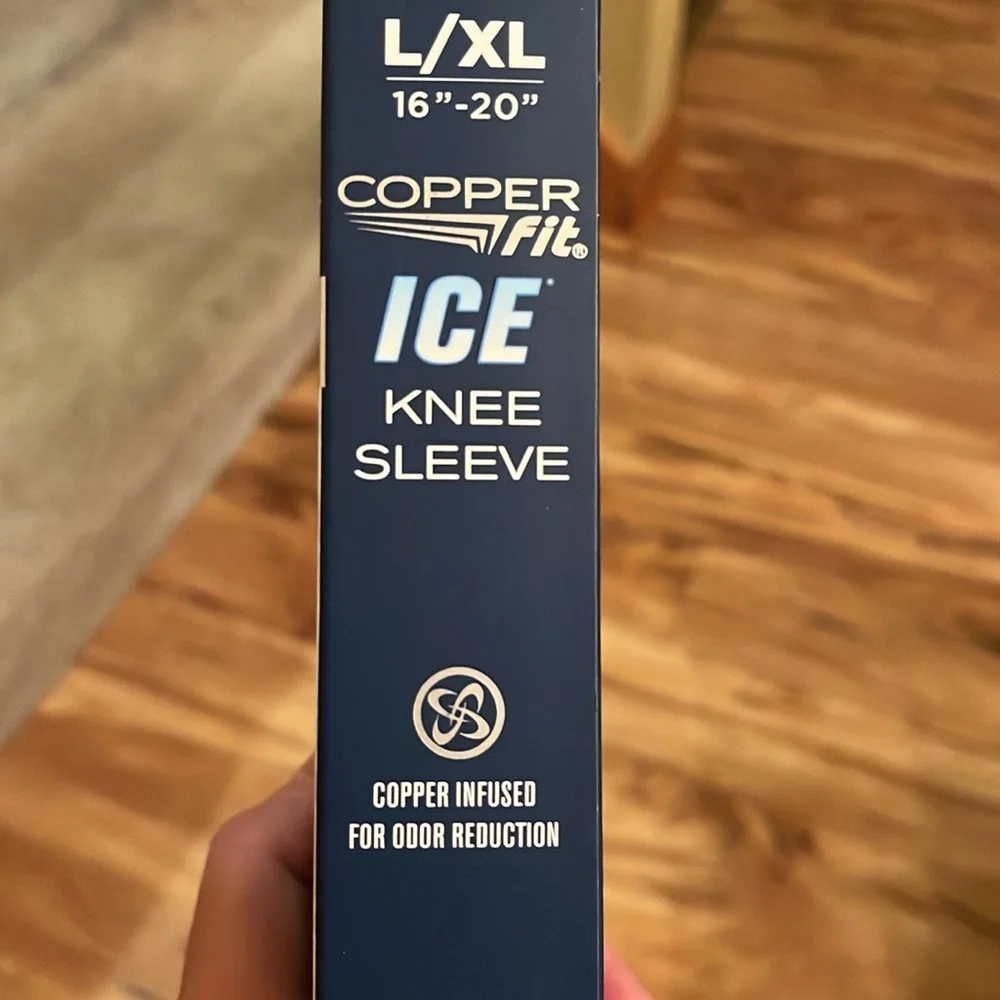 Copper Fit Ice Knee Compression Sleeve L/XL 16-20” Infused w/ Menthol and CoQ10
